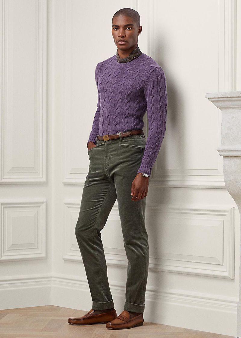 Pantalones Purple Label Hombre Corduroy Chile Verde SDVTU-3052